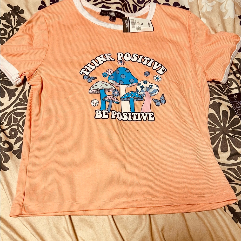 Rue21 Kids' Coral Tee with Mushroom Graphic